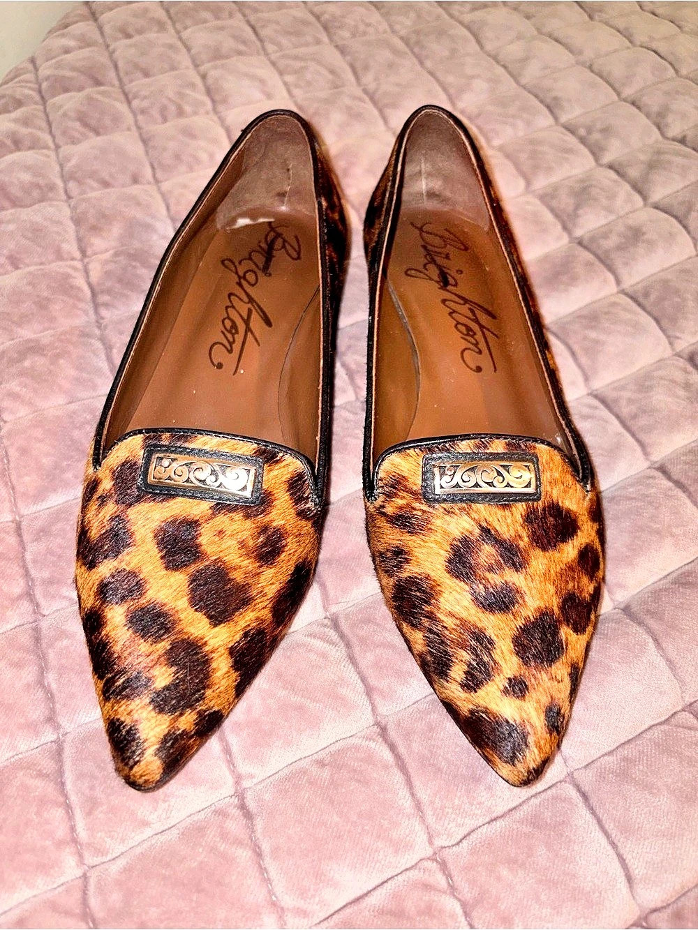 Brighton Leopard Print Pointed-Toe Flats size 6 1/2M
